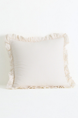 Bridget Cotton Yarn-Dyed Seersucker Ruffle Pillow