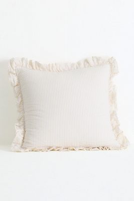 Bridget Cotton Yarn-Dyed Seersucker Ruffle Cushion