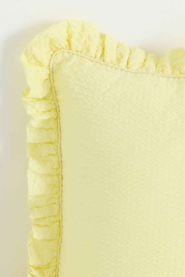 Bridget Cotton Yarn-Dyed Seersucker Ruffle Pillow #1