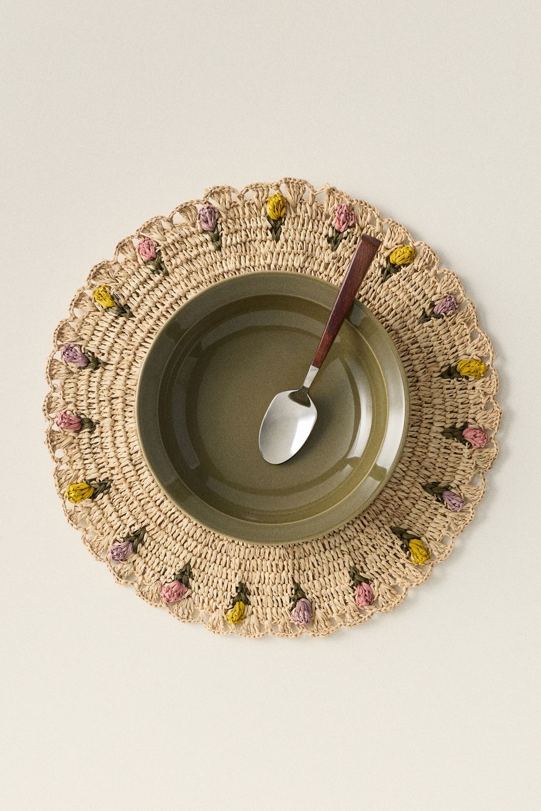 Payton James Handwoven Tulip Placemat - Pink, One Size