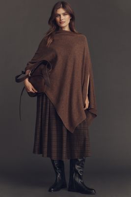 By Anthropologie Lightweight Shimmer Knit Poncho