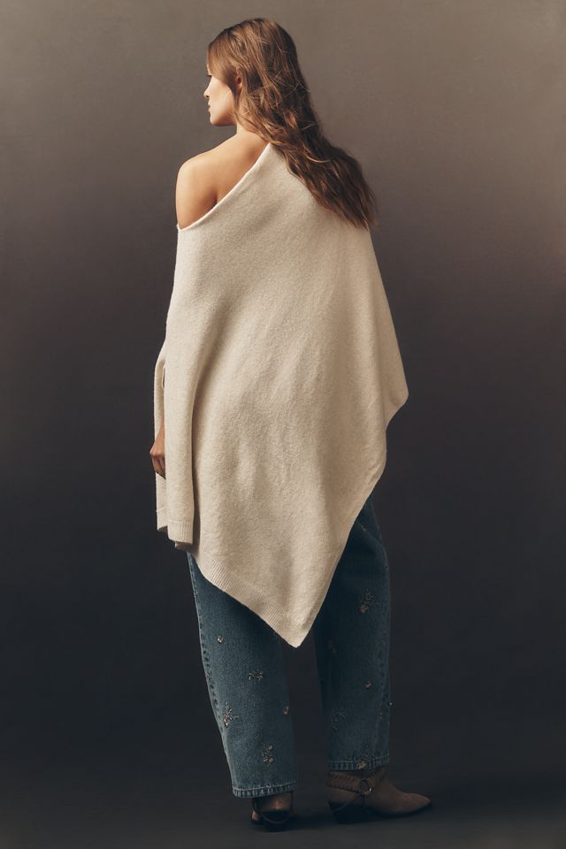 By Anthropologie Lightweight Shimmer Knit Poncho