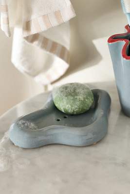Damson Madder Ceramic Soap Dish In Gray