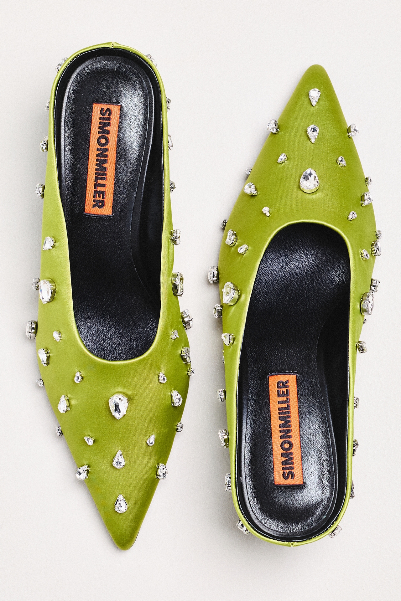 SIMONMILLER Gemstone Teardrop Mule Heels