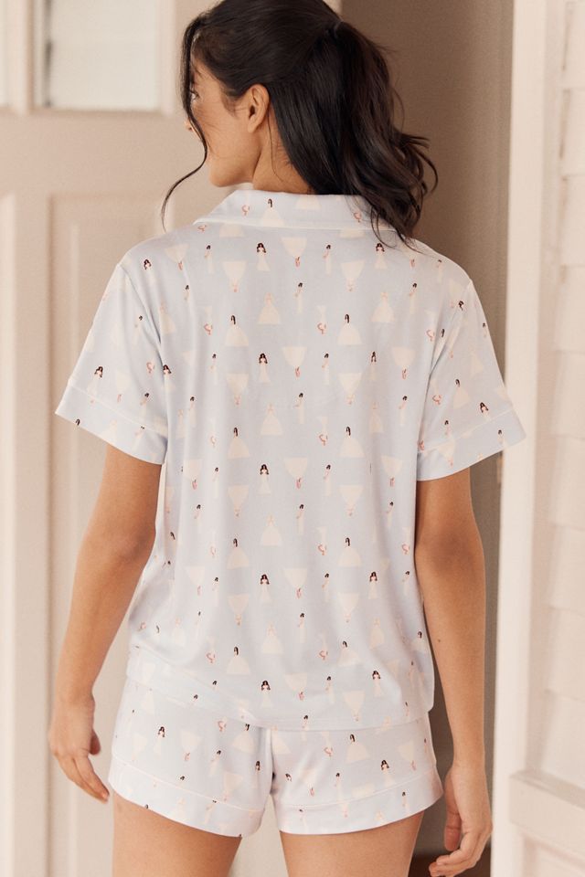 Flora Nikrooz Joy Notch Bridal 2-Piece Pajama Set | Anthropologie