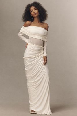 Deme by Gabriella Bella Long-Sleeve Off-Shoulder Maxi Dress