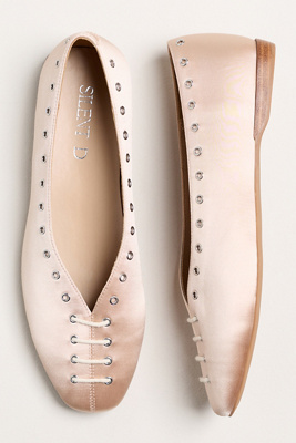 Silent D Lonny Grommet Lace-up Flats In Pink