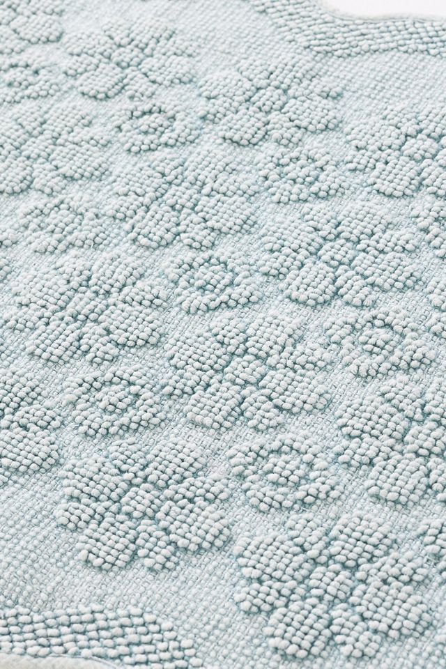 Benni Hand-Woven Floral Wavy Border Bath Mat #2