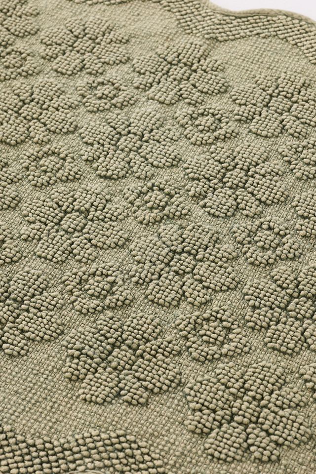 Benni Hand-Woven Floral Wavy Border Bath Mat #2