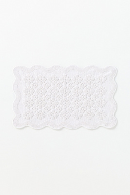 Benni Hand-Woven Floral Wavy Border Bathmat