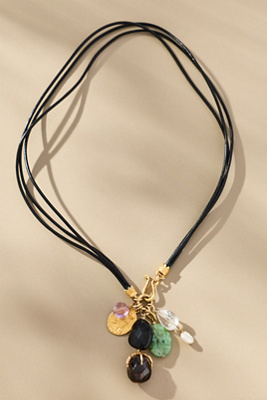 Chan Luu Narcissus Charm Necklace In Black