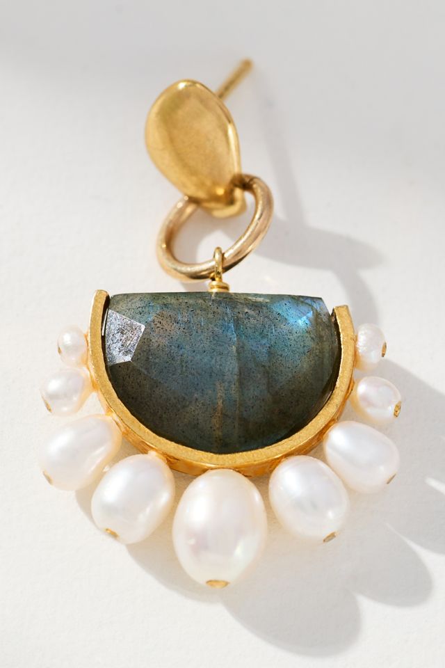 Chan Luu Luna Labradorite Arc Drop Earrings #1
