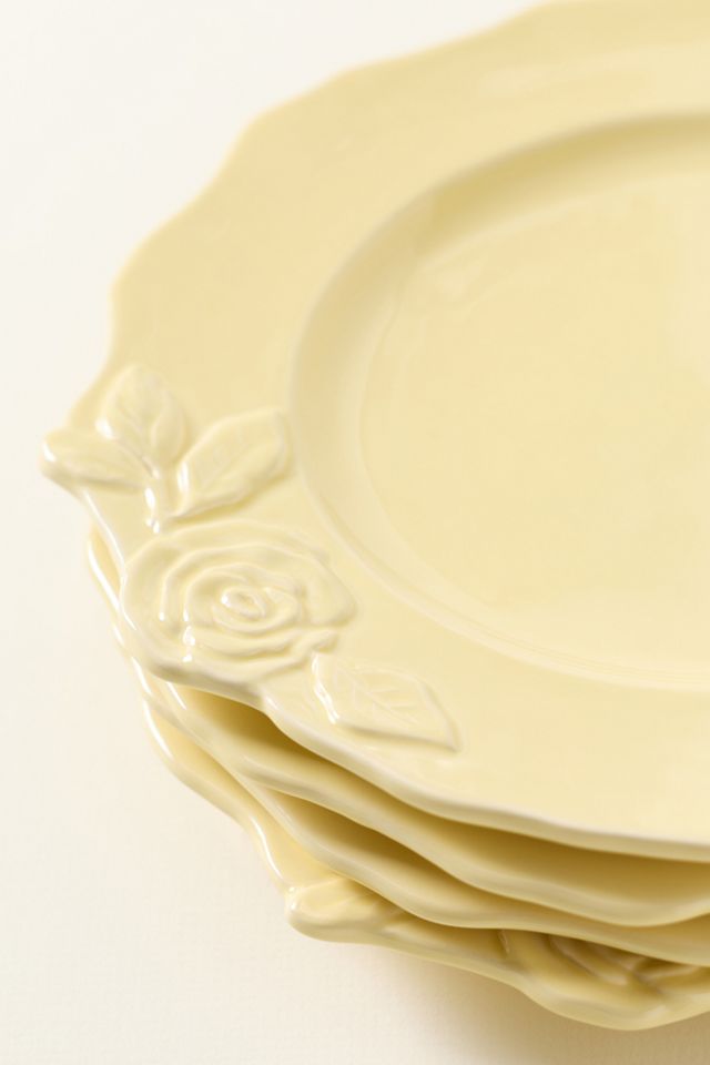 Rose Italian Earthenware Dinner Plates, Set of 4 #2