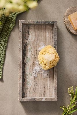 Scalloped Marble Vanity Tray