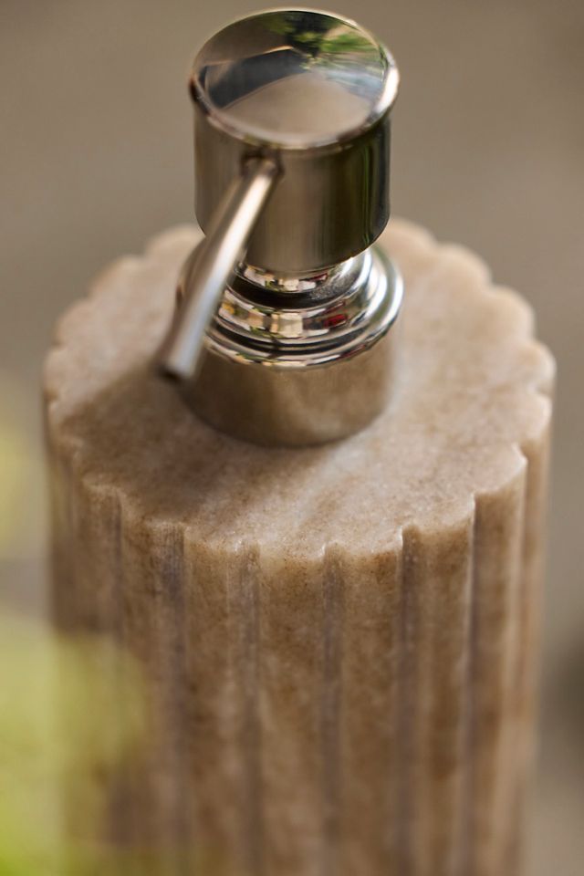 Scalloped Grey Marble Pump Dispenser #1