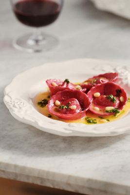 Rose Italian Earthenware Dessert Plates, Set of 4