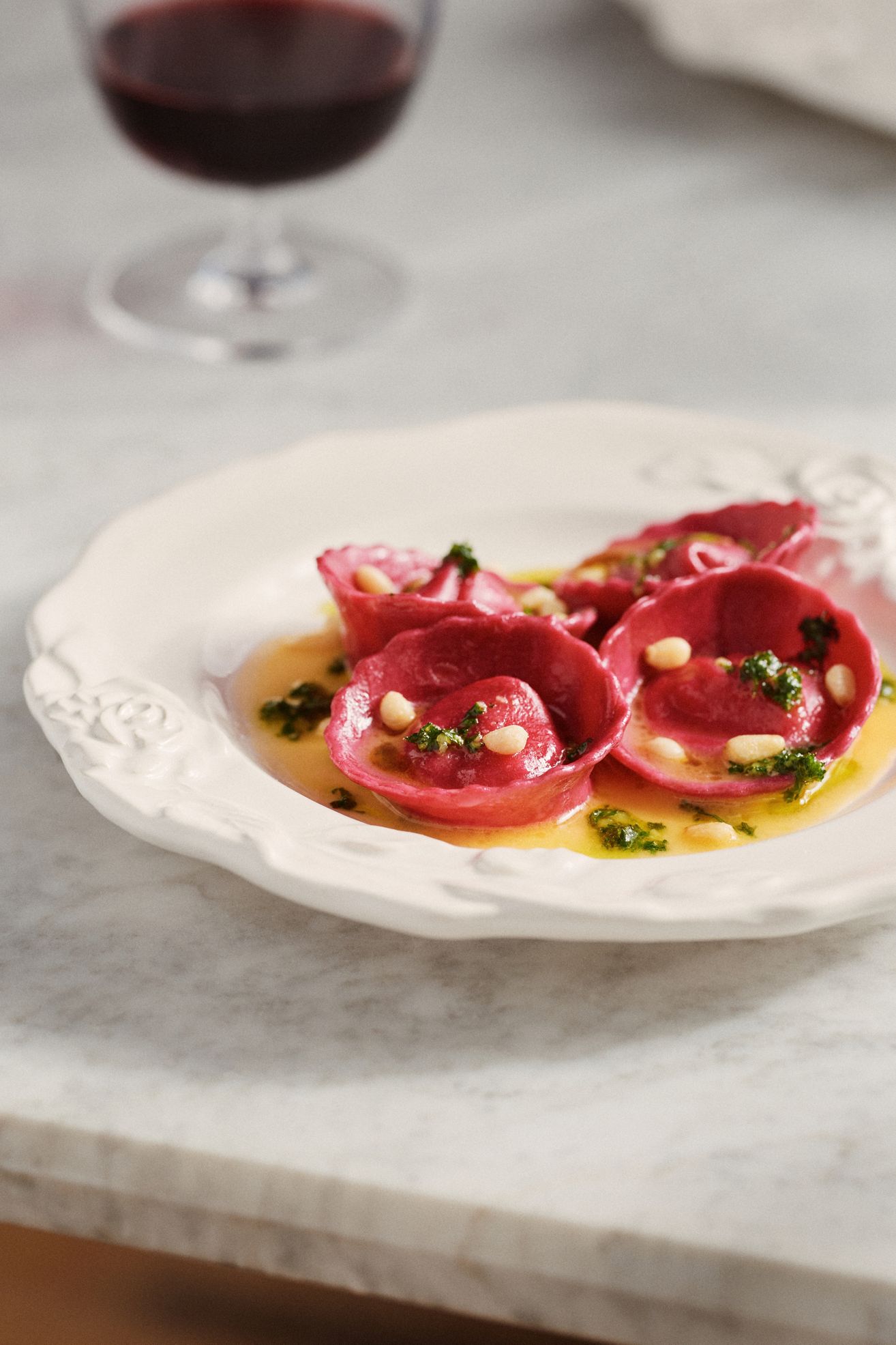Rose Italian Earthenware Dessert Plates, Set of 4 - White, Set Of 4