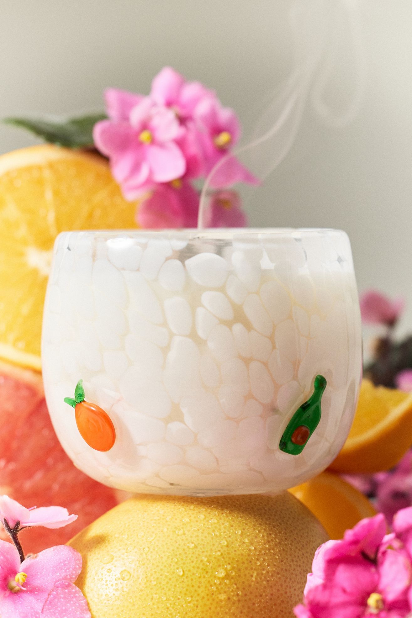 Mimosa Spring Icon Fruity Pink Grapefruit Spritz Glass Candle - Pink Grapefruit Spritz, S