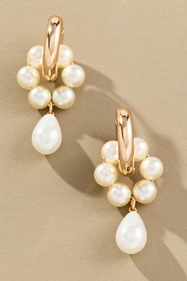 Pearl Drop Huggie Earrings