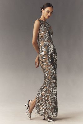 Bronx and Banco Violet Sequin Maxi Dress