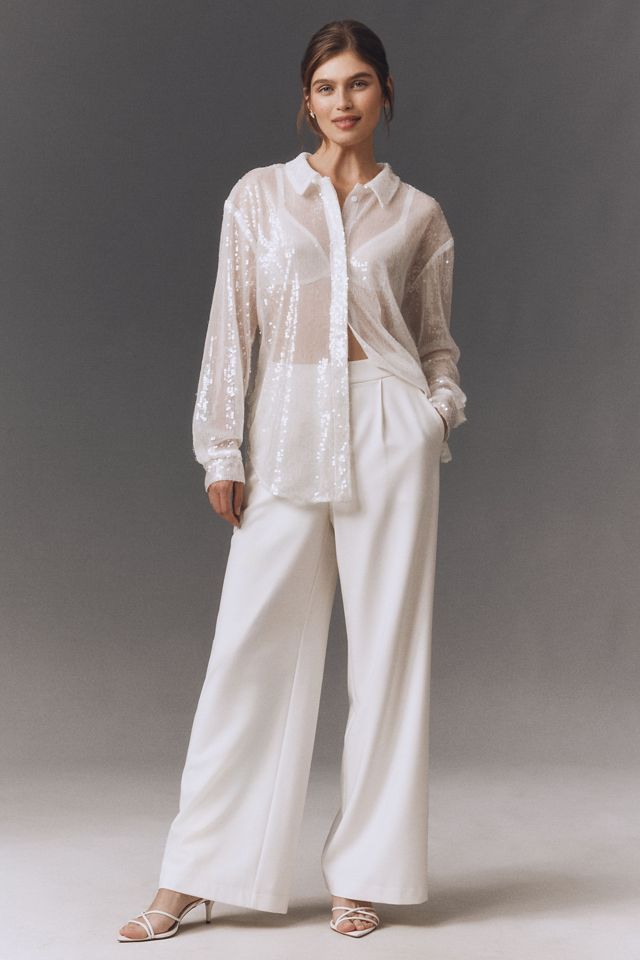 En Elly Wife of the Party Sequin Buttondown Shirt #2