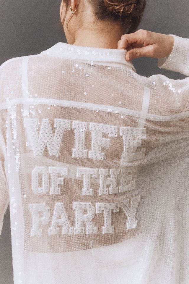 En Elly Wife of the Party Sequin Buttondown Shirt #3