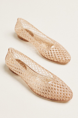 Jeffrey Campbell Bestie Jelly Ballet Flats In White