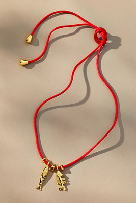 Eliou Éliou Sardine & Fishbone Necklace In Red