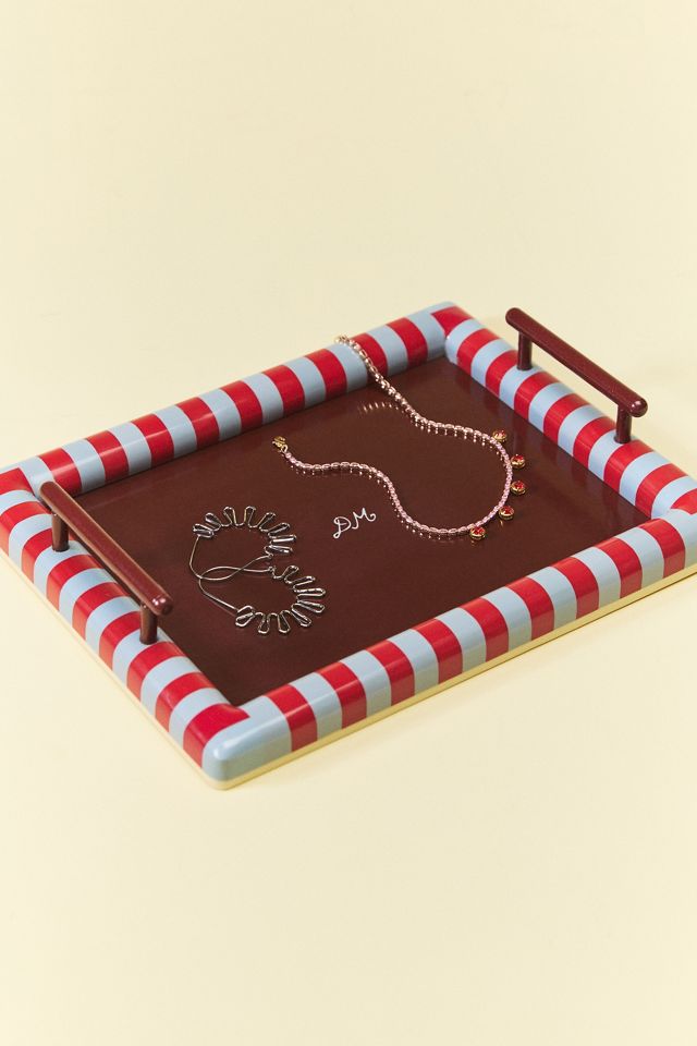 Damson Madder Striped Tray #1