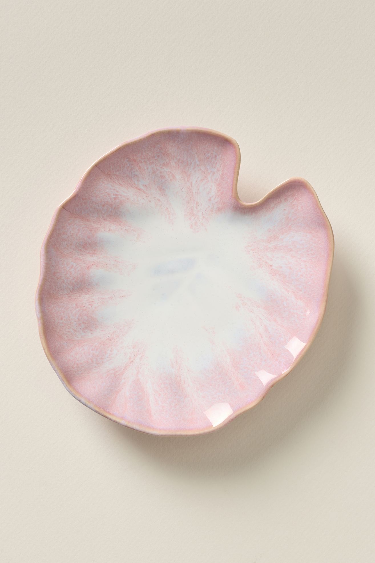 Lilypad Portuguese Stoneware Canape Plate - Pink, Standard, One Size