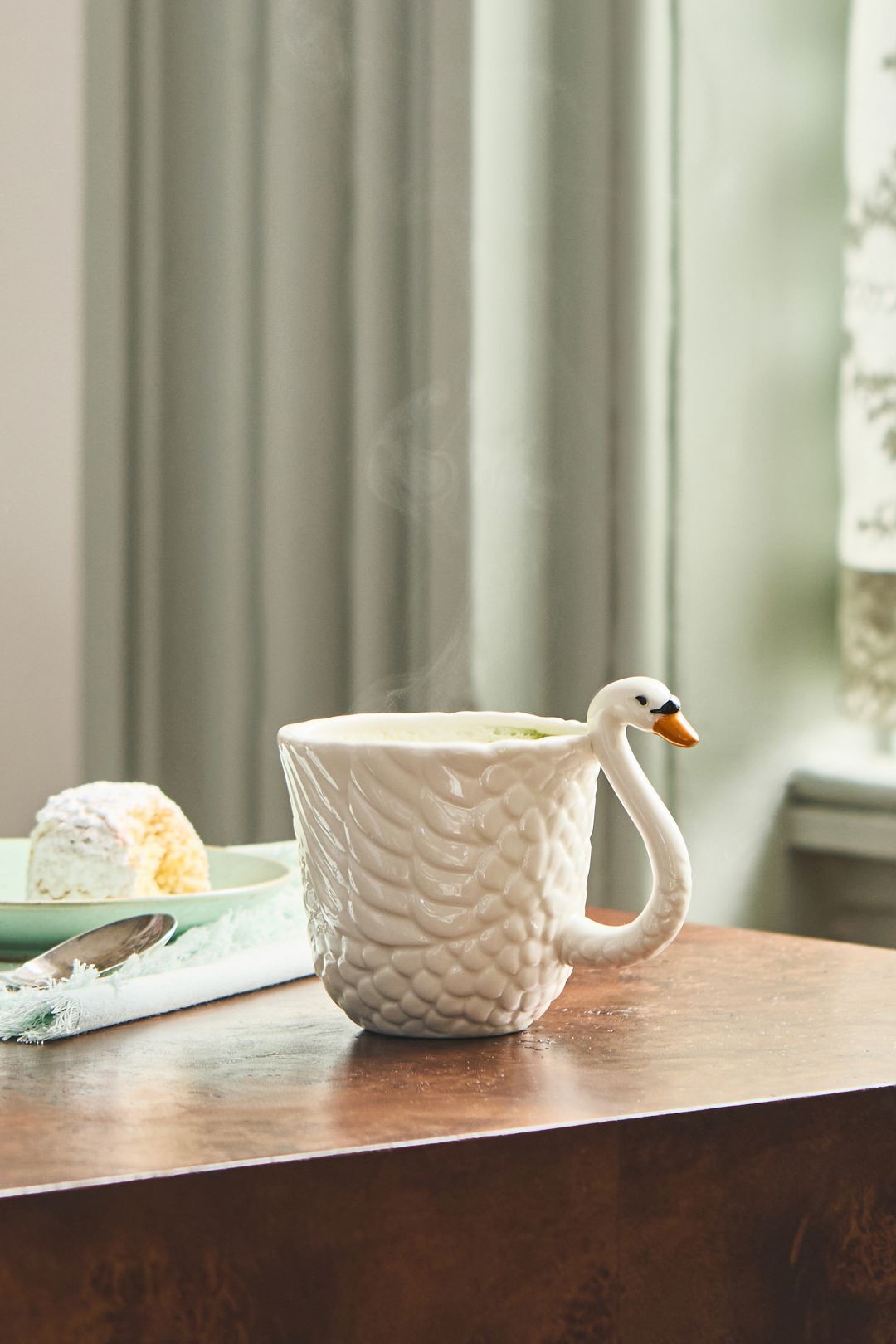 Reed Stoneware Teacup - White Swan, Standard, One Size