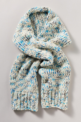 By Anthropologie Chunky Yarn Scarf In Blue