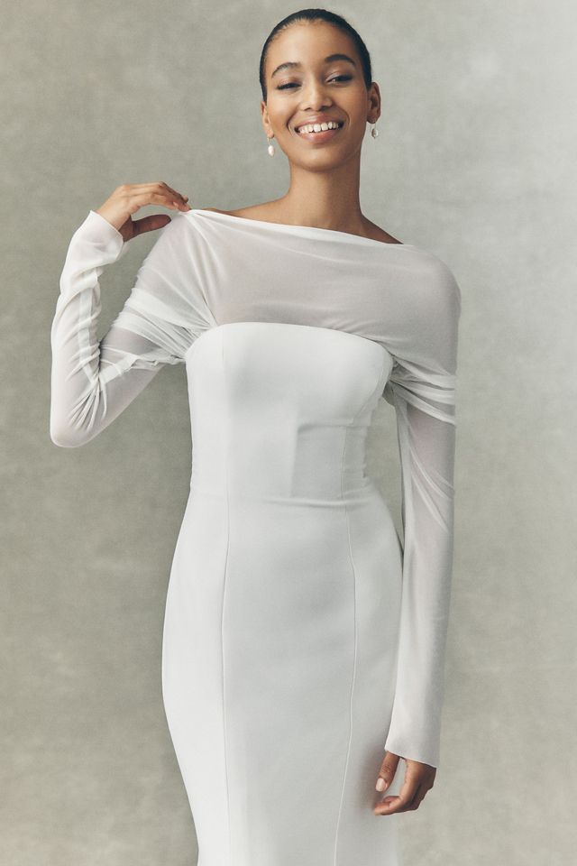 Watters Apple Long-Sleeve Wedding Gown #5