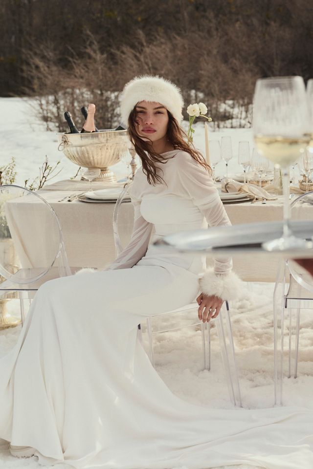 Watters Apple Long-Sleeve Wedding Gown #2