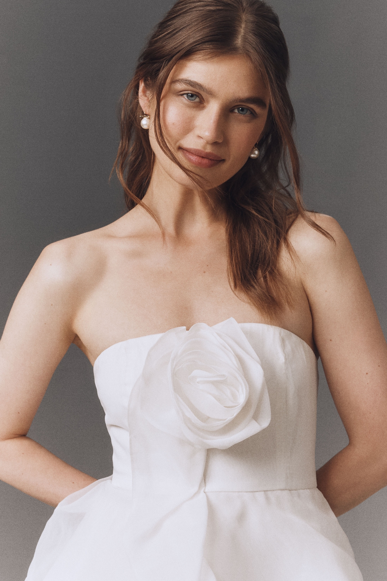 BHLDN Rosette Strapless Mini Dress