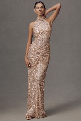 Delfi Collective Nicole Ombre Chiffon Lace-Up Maxi Dress