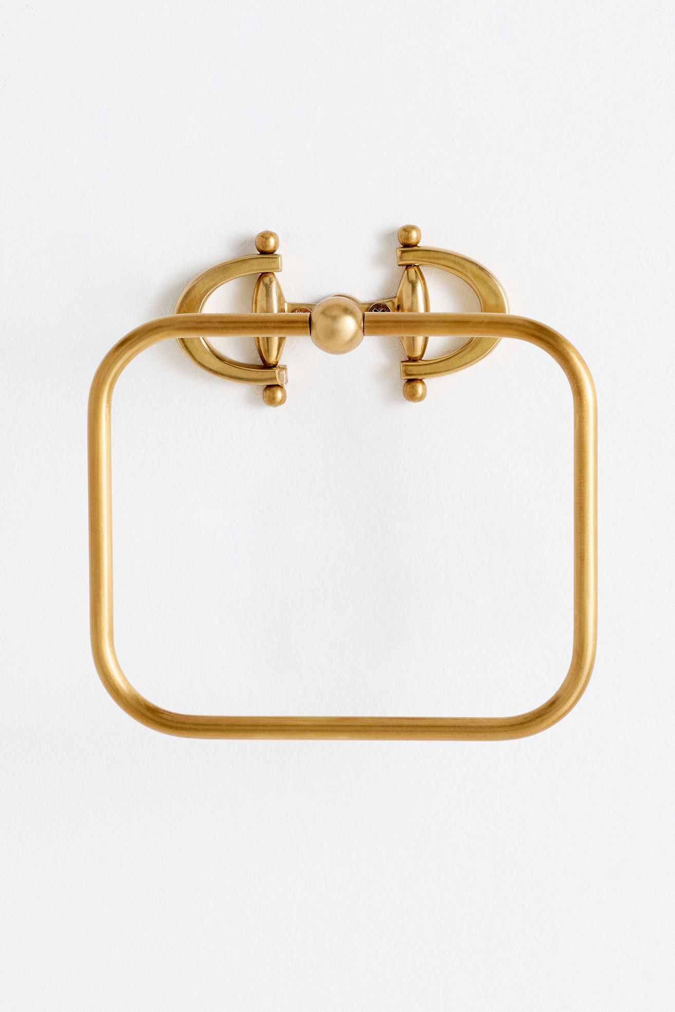 Equestrian Brass Towel Ring - Antiqued Brass, Standard, One Size