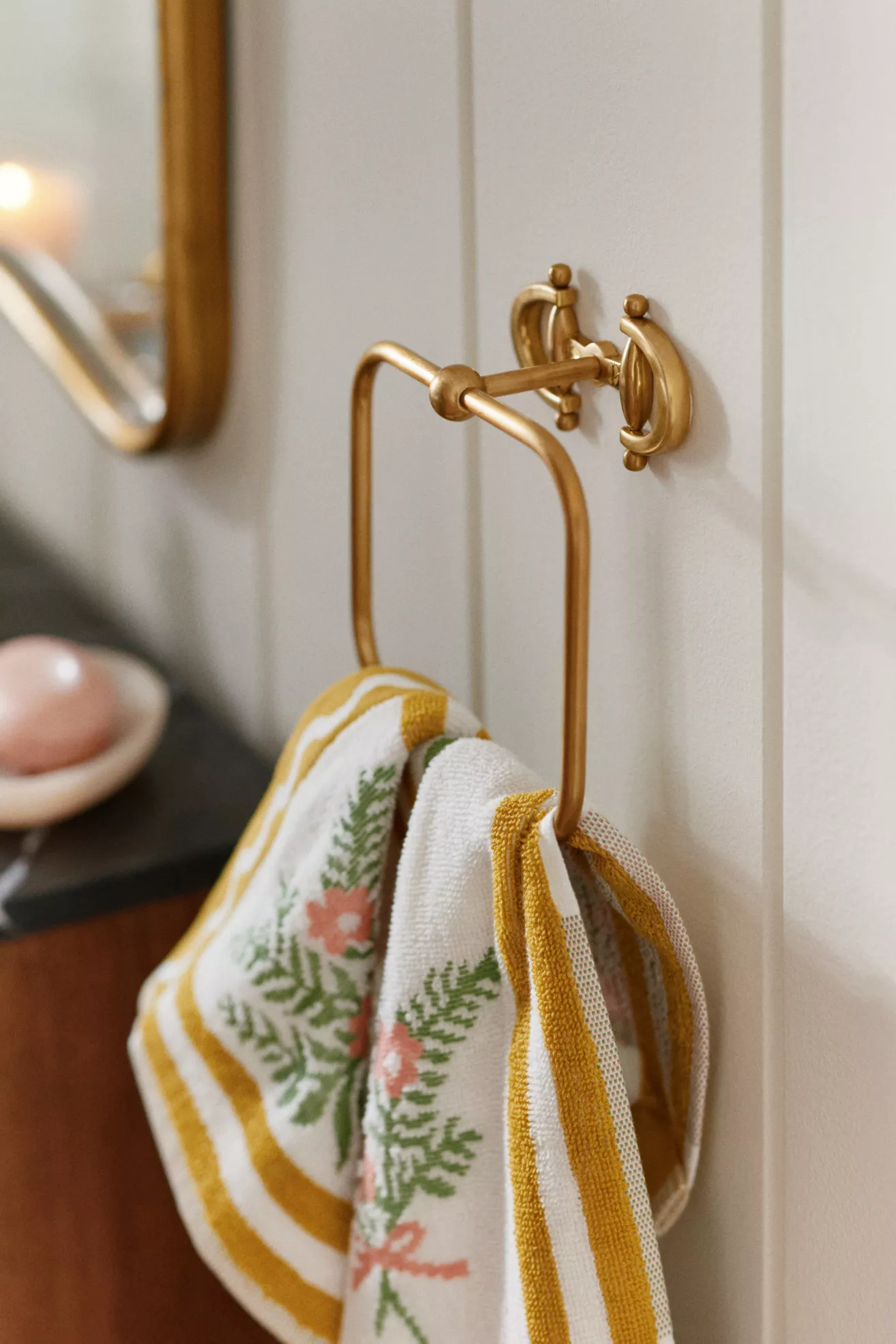 Equestrian Brass Towel Ring