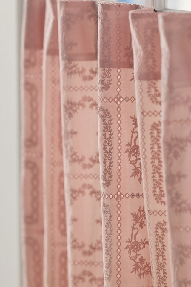 Cotton Eyelet Embroidered Sheer Cafe Curtain, Set of 2 #1