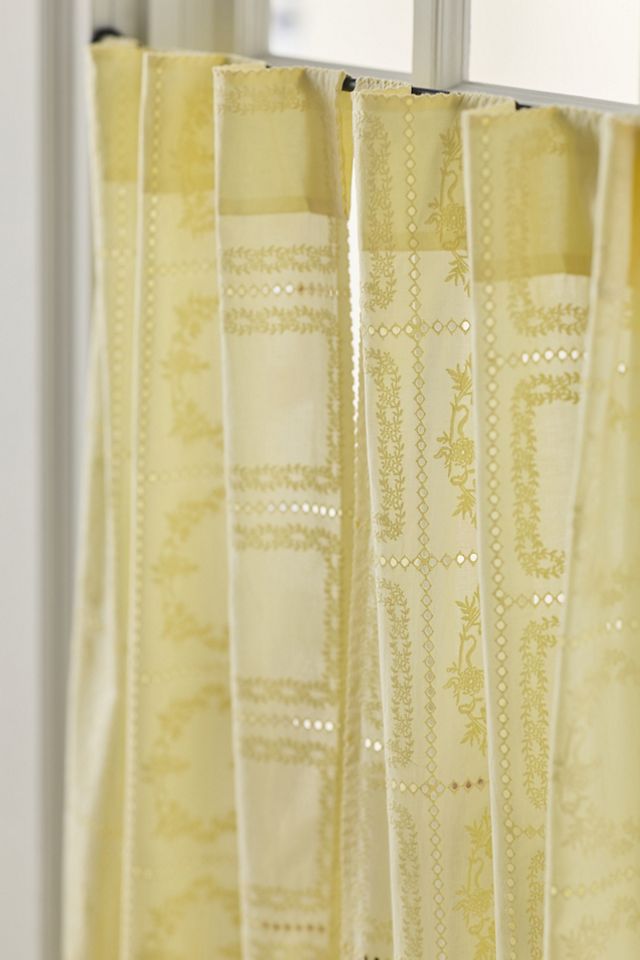 Cotton Eyelet Embroidered Sheer Cafe Curtain, Set of 2 #1
