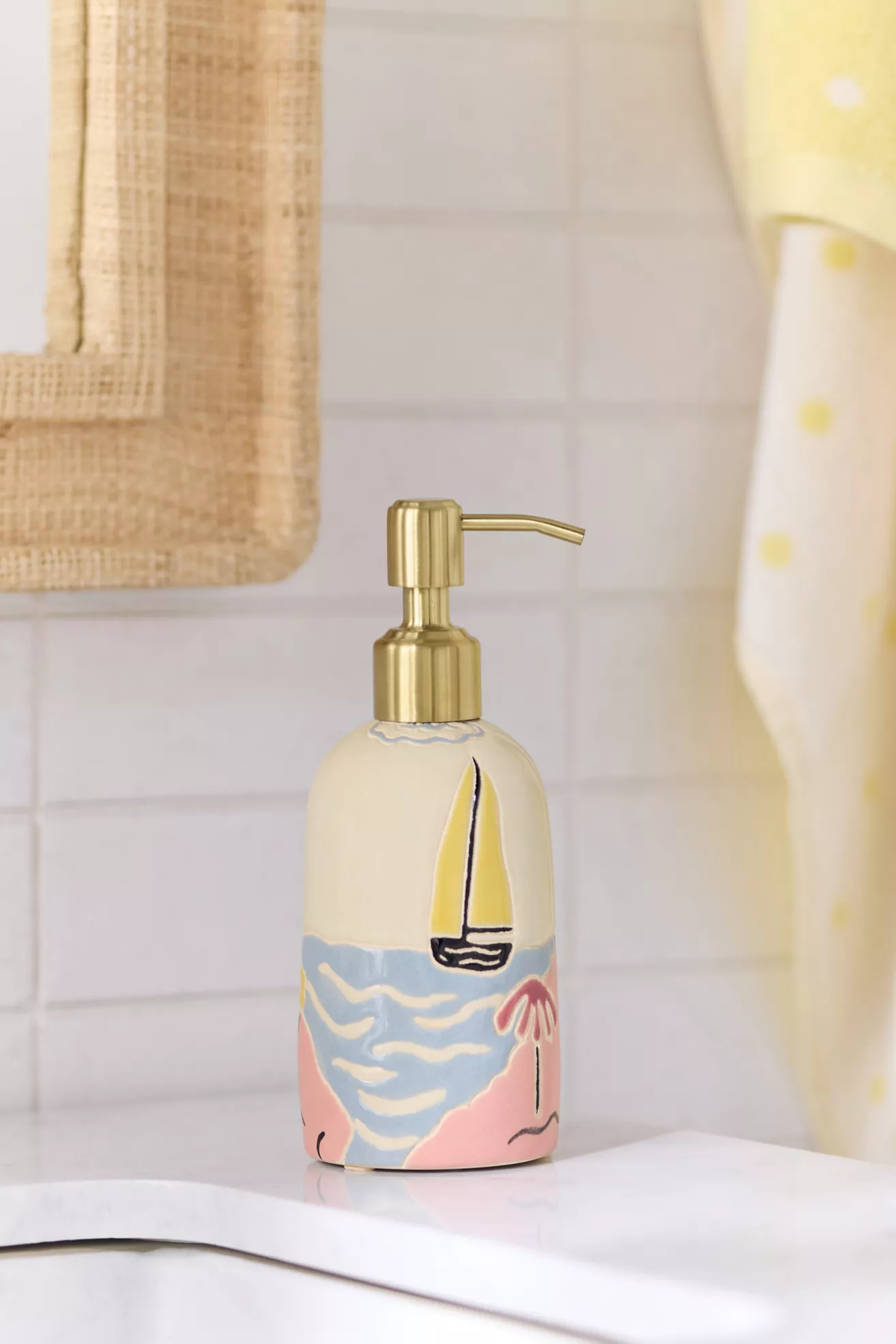 Hand-Painted Ceramic Soap Dispenser - thumbnail 3