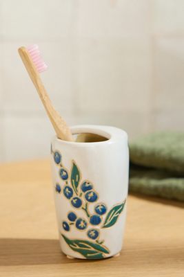 Hand-Painted Ceramic Toothbrush Holder