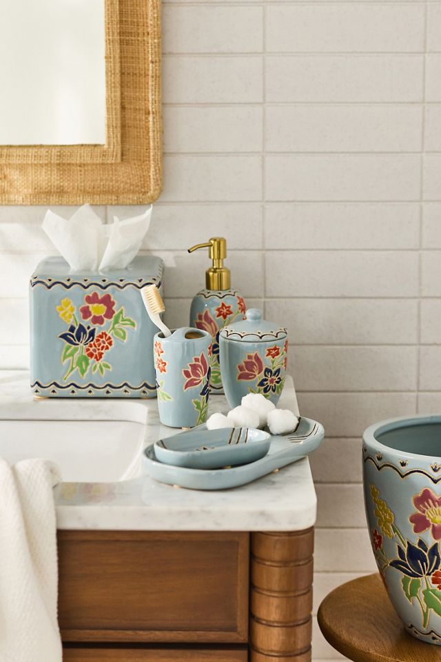 Hand-Painted Ceramic Toothbrush Holder #1