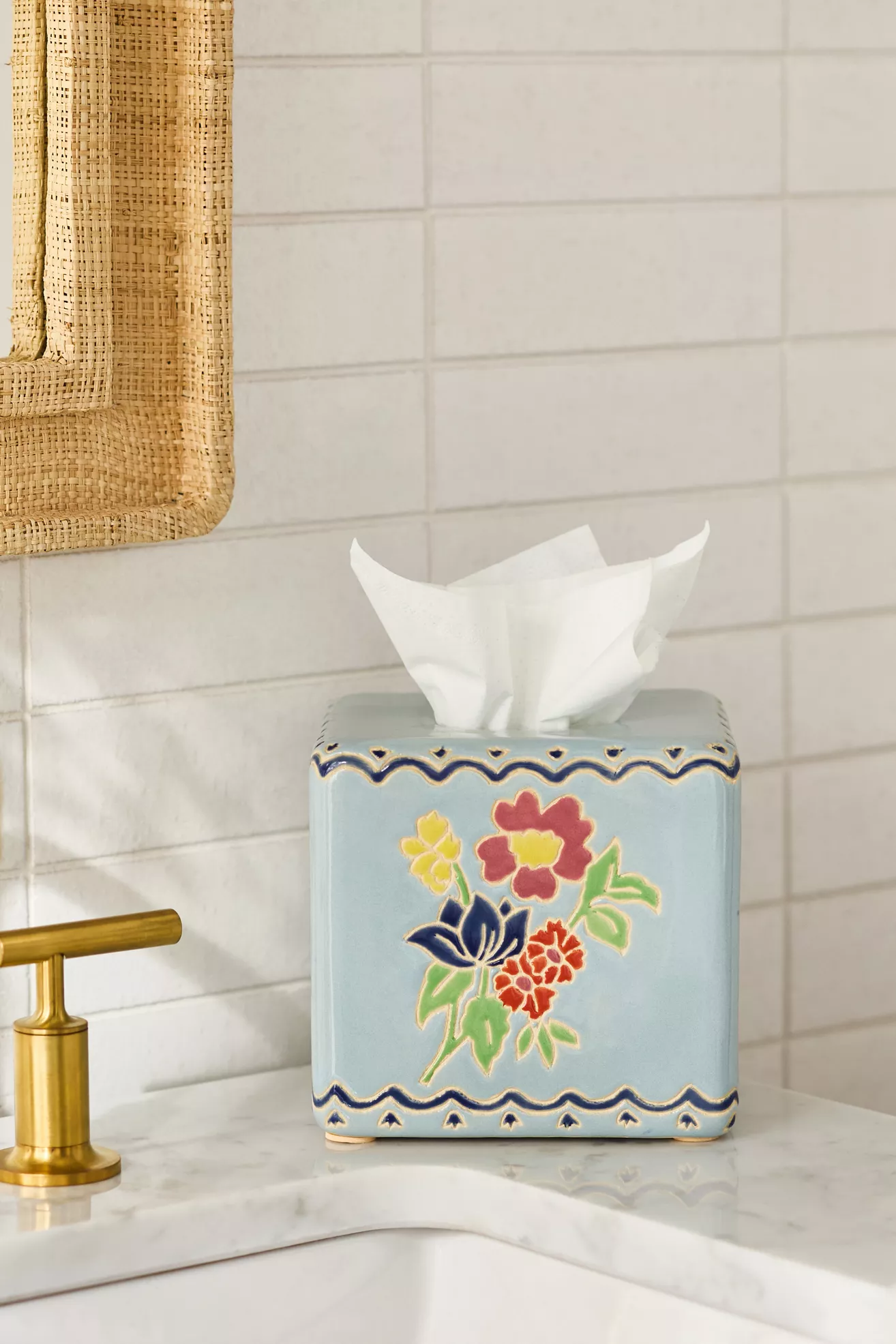 Hand-Painted Ceramic Tissue Box - thumbnail 6