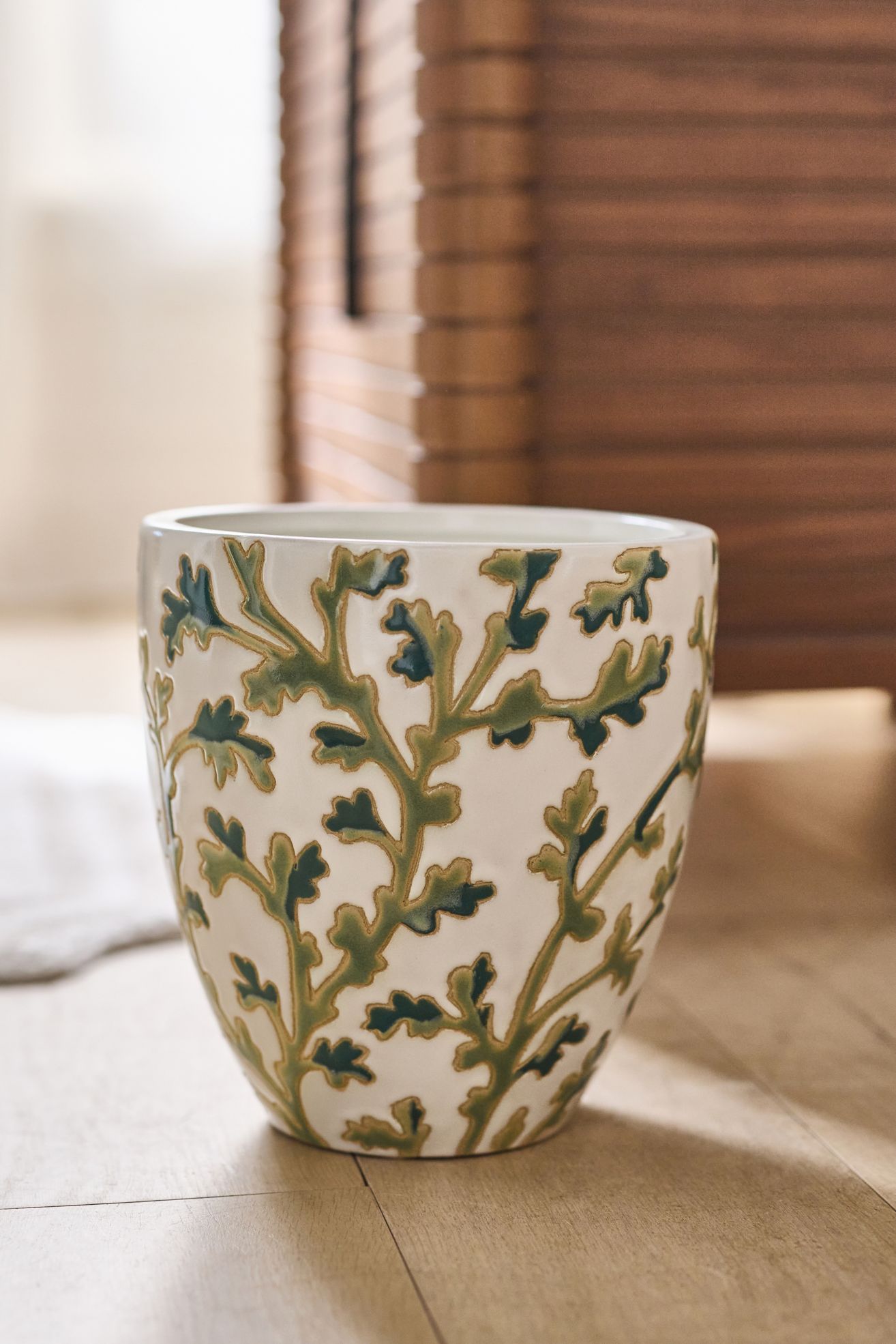 Printed Ceramic Waste Bin - Irena, One Size