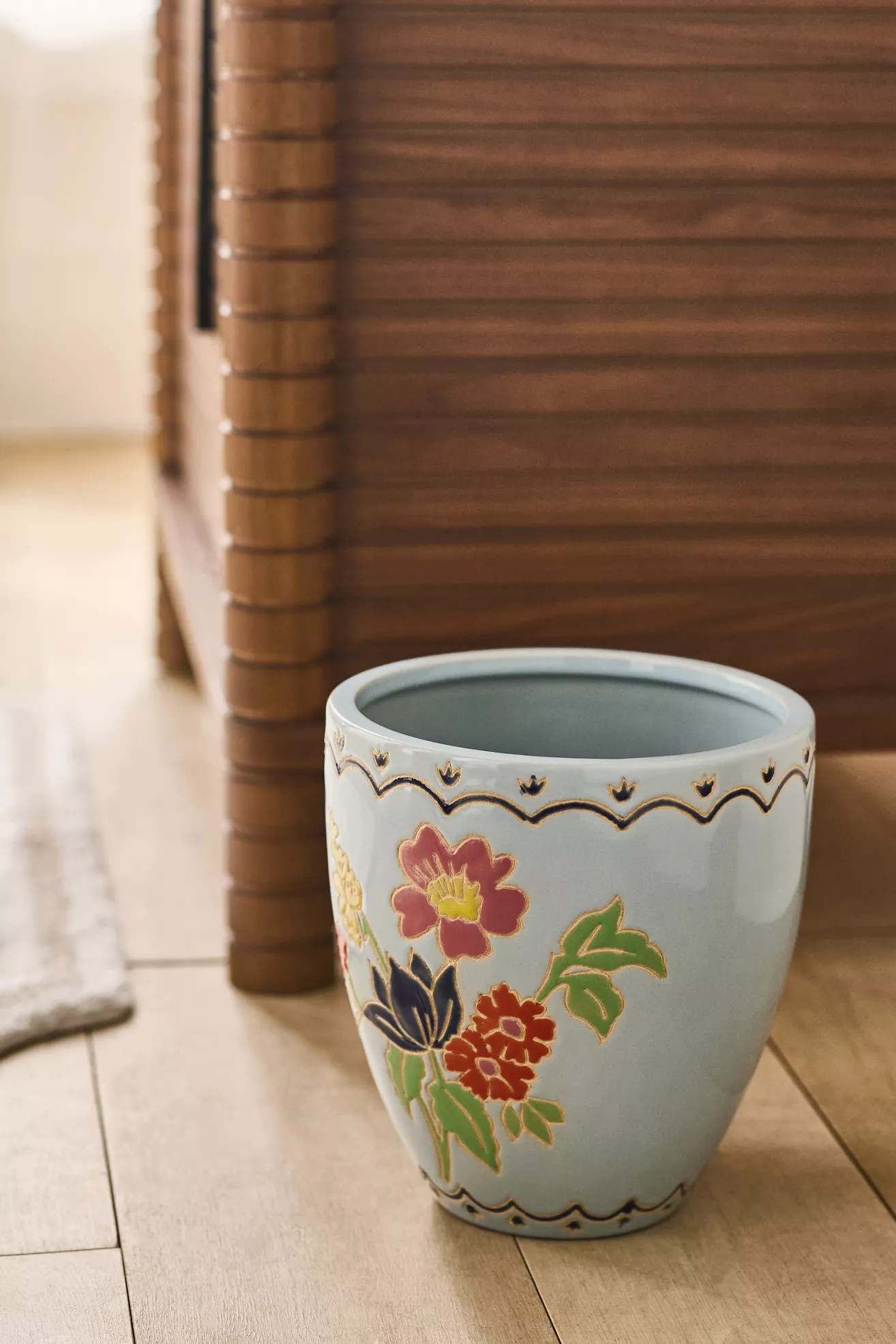 Hand-Painted Ceramic Waste Bin - thumbnail 7