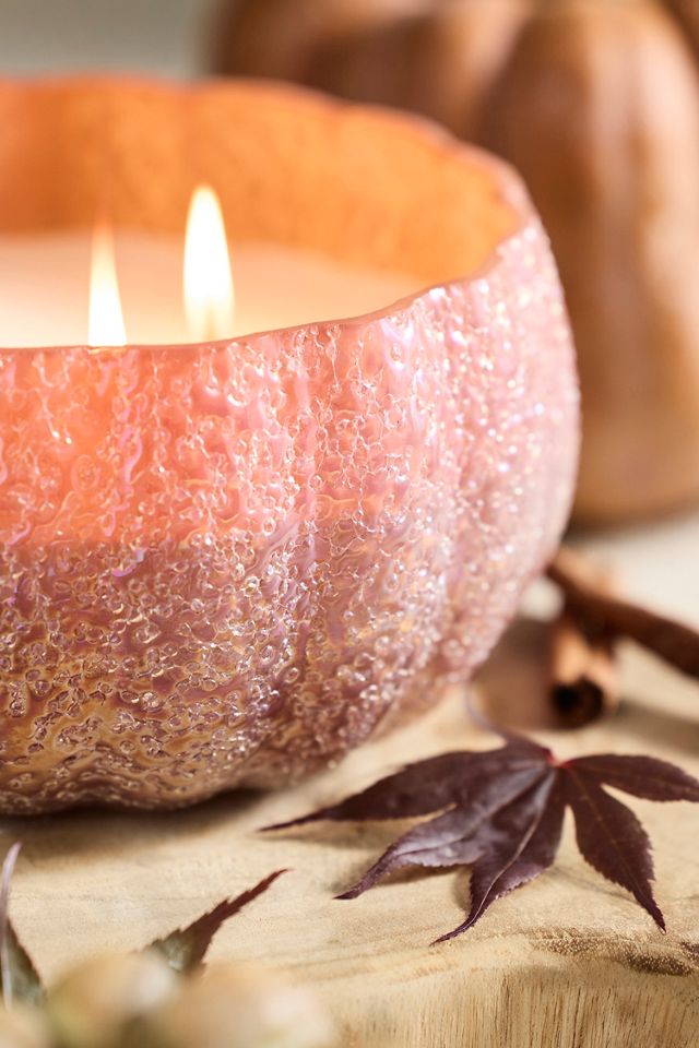 Beaded Pumpkin Candle #1