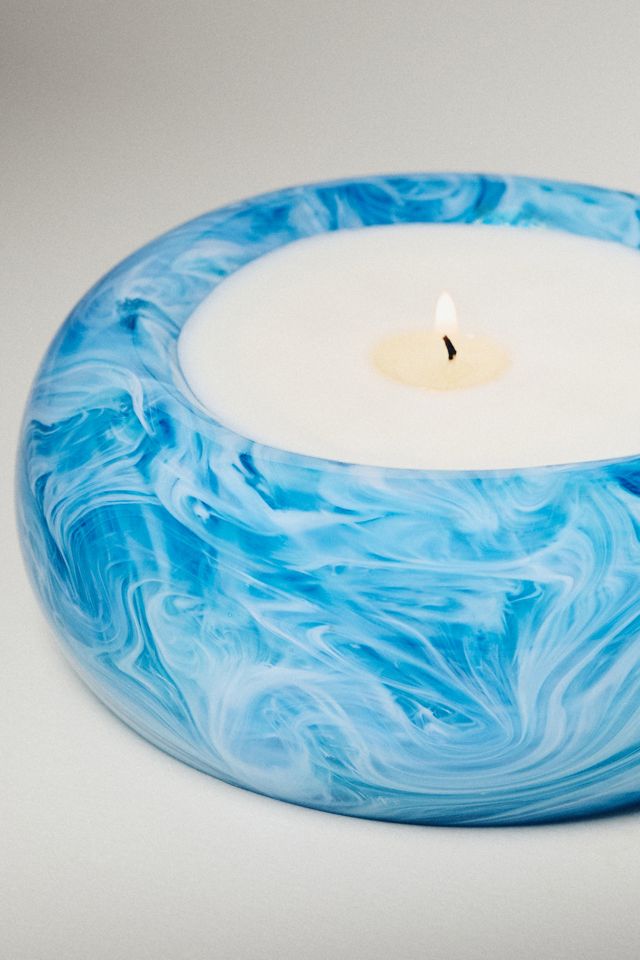 Slow Burn Glass Handblown Floral Lavender Glass Candle #1