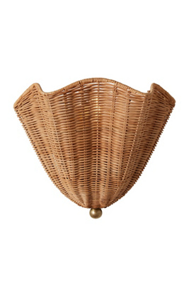 Anthropologie Ravello Rattan Wall Sconce In Brown