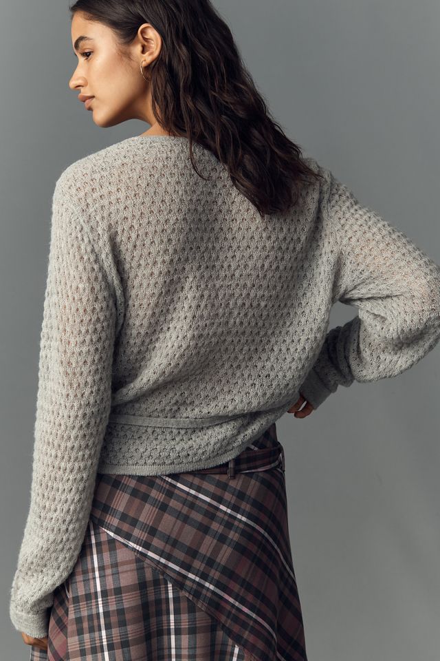 Flat White Lightweight Ballet Wrap Cardigan #2